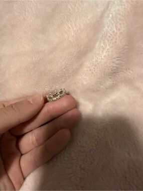 Pandora Silver Crown Ring with Clear Stones